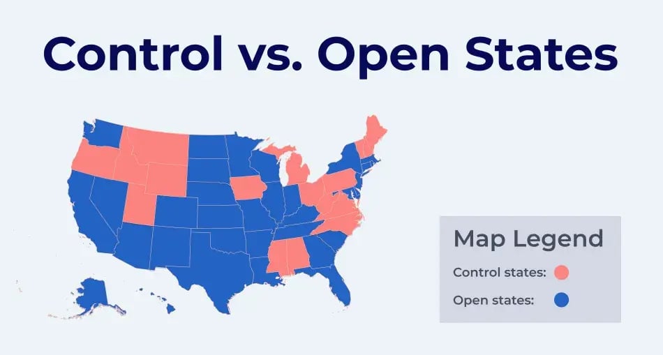 Control vs open states - How to apply for a liquor license